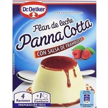 Dr. Oetker - Panna Cotta con salsa de frambuesa - Flan de leche - 110 g