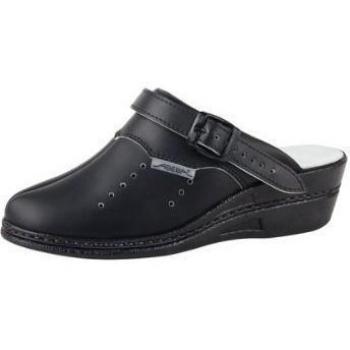 Abeba profesional Zueco de trabajo 7009 con cuña, perforado, CE EN ISO 20347:2012 OB A, E, FO SRC Negro negro Talla:42