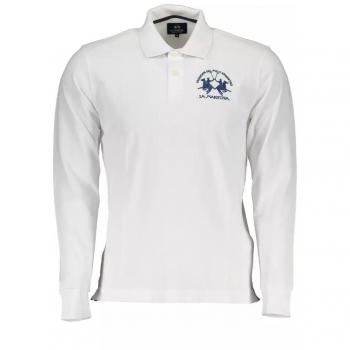 La Martina White Cotton Polo Shirt - M, Polo Shirts, male, White, Size: M Knitwear