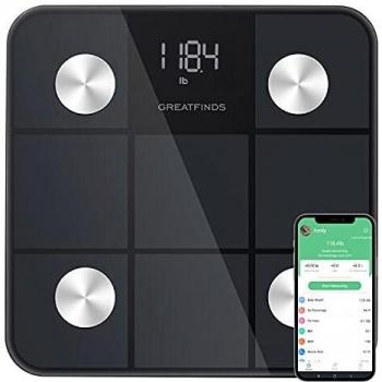 Bascula de Baño Grasa Corporal Báscula Inteligente Bascula Baño Peso Digital Analizar 14 Métrica, Monitores de Composición Corporal con App para Peso Corporal, Grasa, Agua, IMC, BMR, Masa Muscular