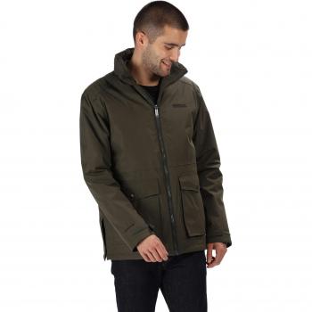 Regatta Chamarra con Capucha Oculta aislada Impermeable Hebson para Hombre, Hombre, Color Verde Oscuro, tamaño XX-Large