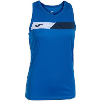 Joma Women's Sleeveless Tank Top - Royal Navy and White