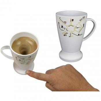 Taza que se remueve sola con molécula de café