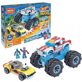 Mega Construx Monster Trucks Pack 2 coches de juguete de bloques de construcción, incluye 2 figuras, para niños +5 años