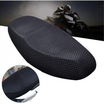 Funda para asiento de motocicleta, de tejido de malla 3D, impermeable, transpirable, color negro