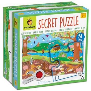 Puzzle Secreto Arriba y Abajo con Lente Espía - 24 Piezas para Niños +3 Años - Tamaño 50 x 35 cm - Fabricado en Italia
