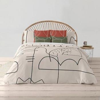 Funda Nórdica 100% Algodón Burdeos con Botones para Cama de 90 (155x220 cm) - Suavidad y Comodidad