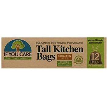 IF YOU CARE 13 Gallon 89% Recycled Tall Kitchen, Trash Bags, 12 Count