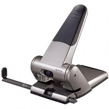 Perforadora Leitz 5180 Heavy Duty de Metal para 65 Hojas, Color Plata
