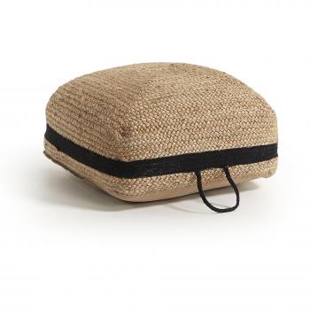Kavehome Puf Delai, natural y negro