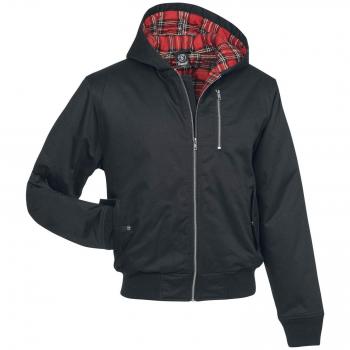 Brandit Lord Canterbury Rockabilly Hooded Winter Jacket for Men - Black - Sizes S to XXL