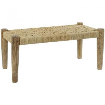 Banqueta DKD Home Decor Natural Cuerda Madera de Mango (88 x 42 x 39,5 cm)