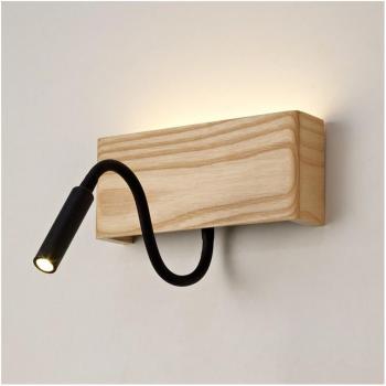 Aplique LED Madera Ravel 5W+3W USB
