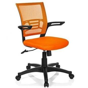 hjh OFFICE FORRI NET - Silla giratoria de oficina, malla y tejido, color naranja