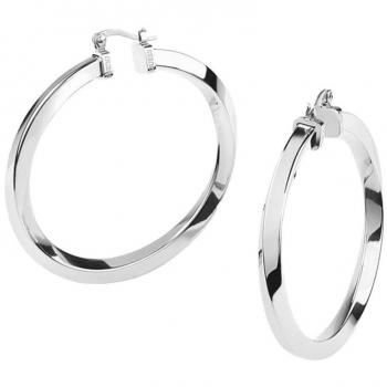 Pendientes Guess mujer HOOPS DON'T LIE JUBE01484JWRHT-U aros acero inoxidable plateados lisos