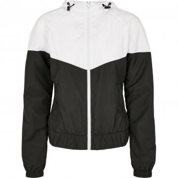 Urban Classics Ladies Arrow Windbreaker Jacket - White/Black - XS to XL