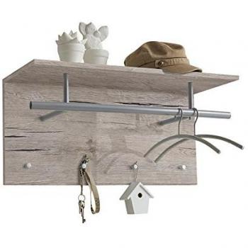 Perchero de pared FMD color roble arena 72x29,3x34,5 cm Beige, tablero aglomerado recubierto de melamina