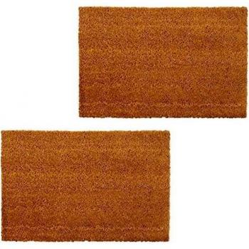 vidaXL 2X Felpudos de Fibra de Coco Color Natural 17mm 50x80cm Alfombras Hogar