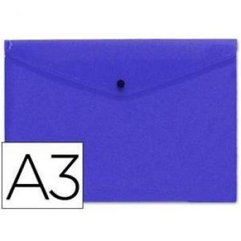 Carpeta dossier broche Liderpapel 44242 polipropileno A3 azul translúcido
