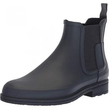 Hunter Men's Original Refined Navy Rubber Chelsea Rain Boots