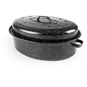 Cocotte Ovalada Negra 42 cm de Acero Emaillado IBILI