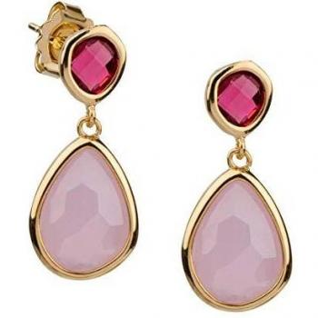 VIDAL & VIDAL Pendientes cristal rosa y rubí