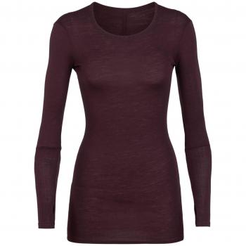 Icebreaker 180 Luxe Rib Manga Larga Crewe Camiseta Women – Camiseta para Mujer, 104304, Velvet Violett, Small
