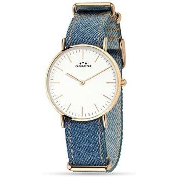 Chronostar Watches Reloj Analogico para Mujer de Cuarzo con Correa en Tela R3751264501