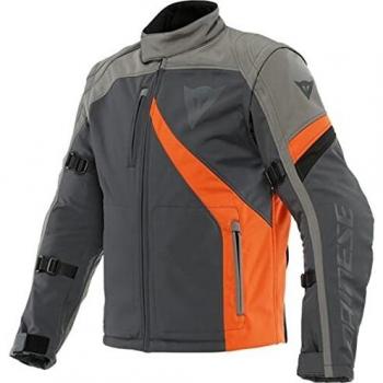 Dainese Ranch Tex - Chaqueta textil para moto (negro/gris/naranja, 44), multicolor