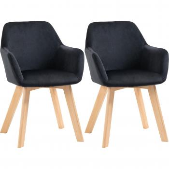 Sillas de Comedor Modernas Tapizadas en Terciopelo con Patas de Madera