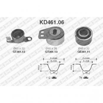 Kit de poleas SNR con correa de distribución KD461.06