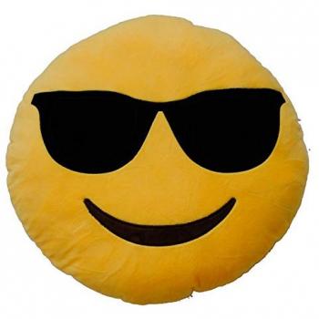 Emoticonworld Gafas de sol - Cojín emoticono, 25 cm