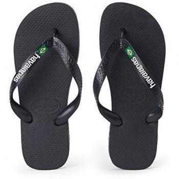 Havaianas Chanclas Brasil Logo Unisex Niños, Color Negro/Blanco, Talla 25-26 EU