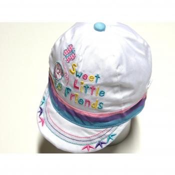 'Sweet Little Friends Maximo d'été Bonnet, casquette, blanc avec broderie, taille 48
