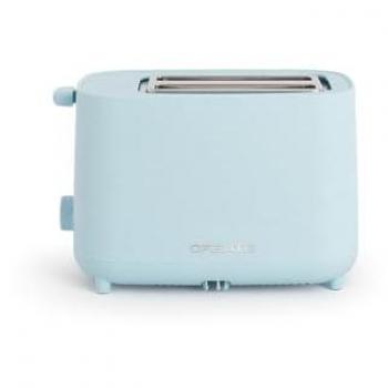CREATE - Tostadora de pan - 2 ranuras anchas - 6 niveles de potencia - 750W - bandeja recogemigas - termostato - función descongelación - función recalentar - sistema de seguridad - color azul