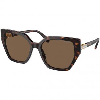 Swarovski SK6016 Women's Sunglasses Tortoiseshell Geometric Dark Havana Size 56