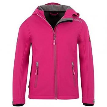 Chaqueta Softshell Trollkids Trollfjord Rosa y Gris Impermeable para Niños 104 cm