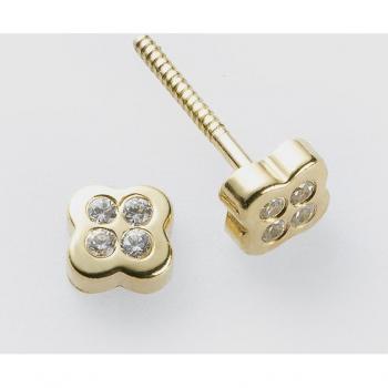 Pendientes de bebé de oro con circonita, joyas elegantes para los más pequeños.