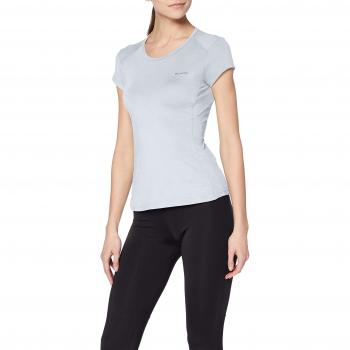 Columbia Mujer Camiseta, Firwood Camp Tee, Poliéster, Gris