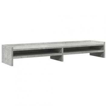 Soporte de monitor madera ingeniería gris hormigón 100x24x16 cm