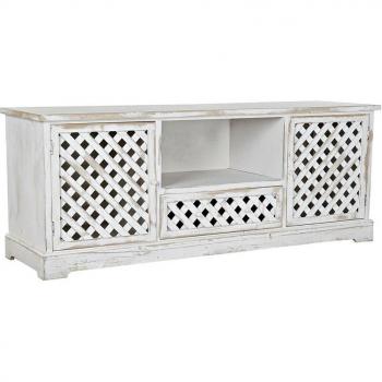 Mueble de TV Fíjalo Abeto 140x40x54 Decapé Blanco