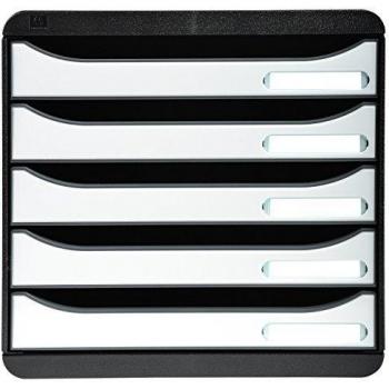 Exacompta 3097213D - Caja organizadora, 5 cajones, color blanco glossy