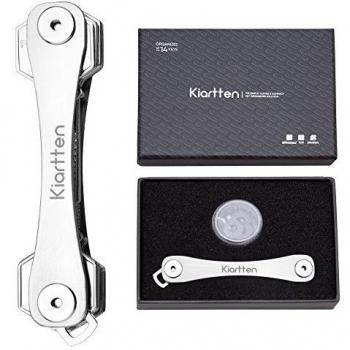 Portátil titular de la clave/organizador de kiartten elimina combadura bolsillos con capacidad para hasta 14 Teclas compacto fácil de llevar resistente se adapta a la mayoría teclas clave de gran idea de regalo encontrar el derecho al instante, plata 