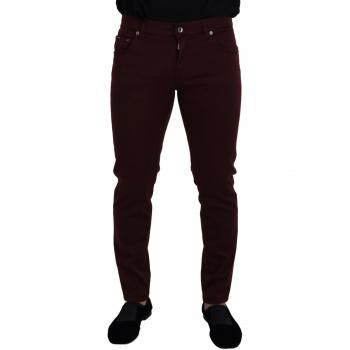 Dolce & Gabbana Bordeaux Cotton Stretch GOLD Denim Jeans - IT54 | XL