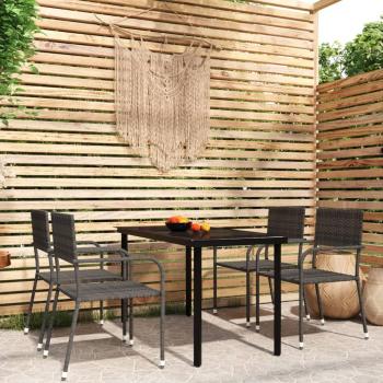 5 Piece Grey Garden Dining Set