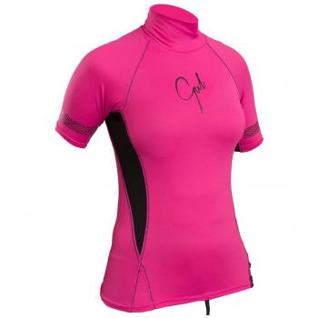 2018 Gul Ladies Swami Short Sleeve Rash Vest Pink / Black RG0330-B4 Ladies UK Sizes - 18