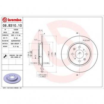 Disco de freno BREMBO 08.B310.10