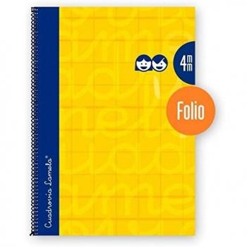 CUADERNO ESPIRAL Fº 80H 70G 4MM AMARILLO CUADROVIA EXTRADUR