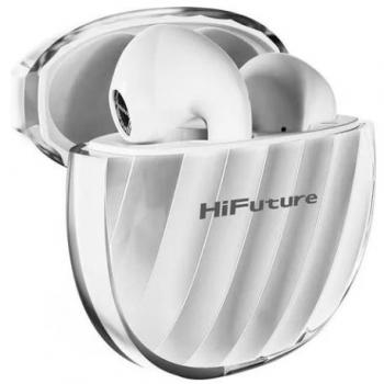 Auriculares Inalámbricos TWS HiFuture FlyBuds 3 (Blanco) - Bluetooth 5.0, cancelación de ruido, control táctil, hasta 20 horas de reproducción con estuche, resistencia al agua IP