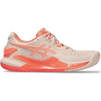 ASICS Gel-Resolution 9 Zapatilla Tierra Batida Mujeres - Albaricoque, Coral